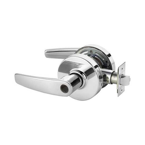 7 Line G37 Classroom Lever Lockset-Less Cylinder Bright Polished Chrome