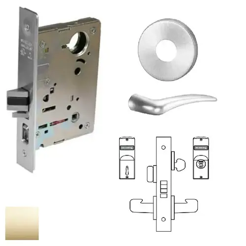 8200 Series 8205 Office/Entry Lockset Less Cylinder Bright Polished Brass