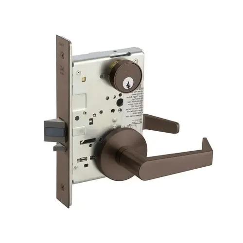 8847FL Mortise Entrance or Apartment Lever Lockset, Dark Oxidized Satin Bronze