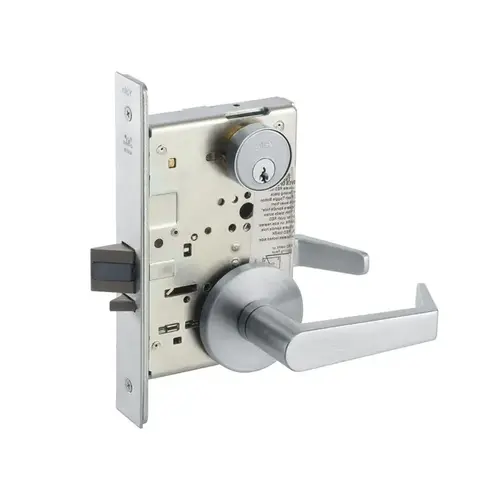 8809FL Mortise Classroom or Office with Thumbturn Lever Lockset, Satin Stainless Steel