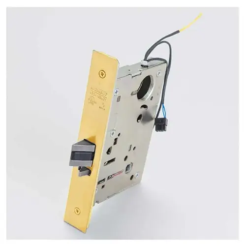 8205 Entrance/Office Mortise Lever Lock - Motor Drive - Authorized Egress - Fail Secure Bright Polished Brass