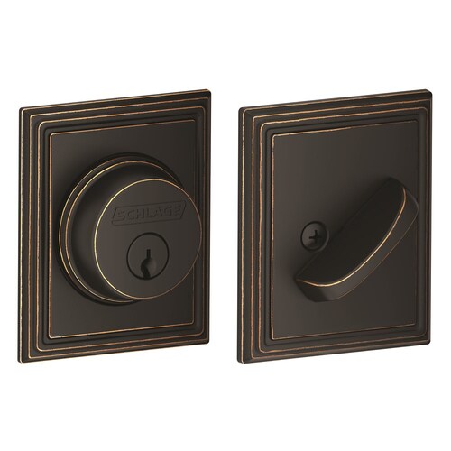 Schlage Residential B60-716-ADD B60 Deadbolt with Addison Trim, Aged Bronze