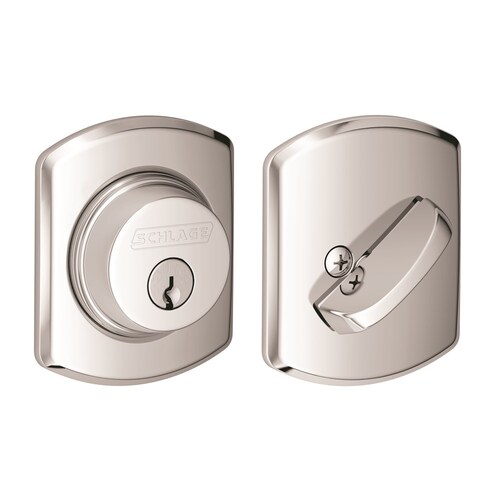 B60 Deadbolt with Greenwich Trim, Bright Polished Chrome