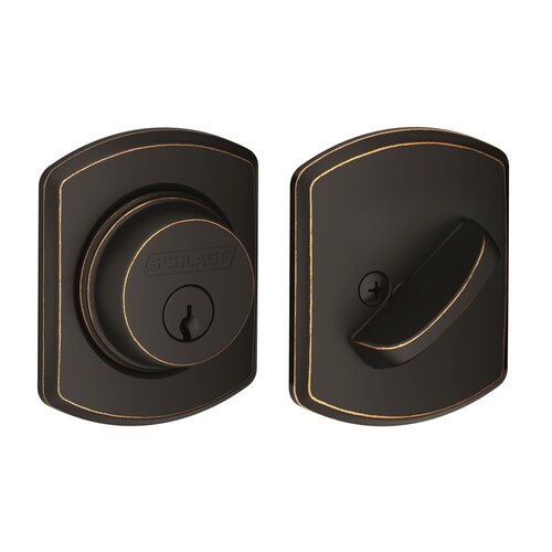 B60 Deadbolt with Greenwich Trim, Aged Bronze