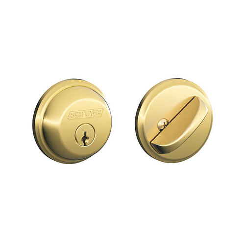 B60 Deadbolt, Bright Polished Brass