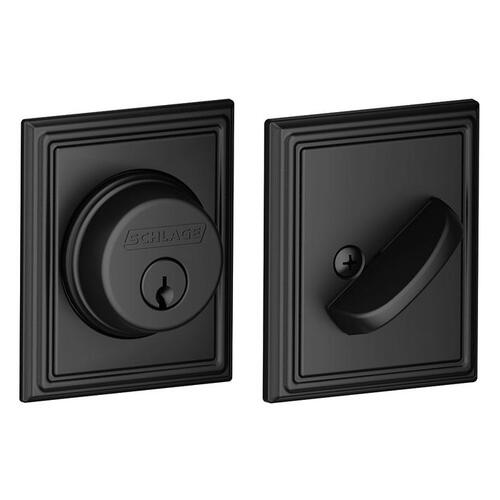 B60 Deadbolt with Addison Trim, Matte Black