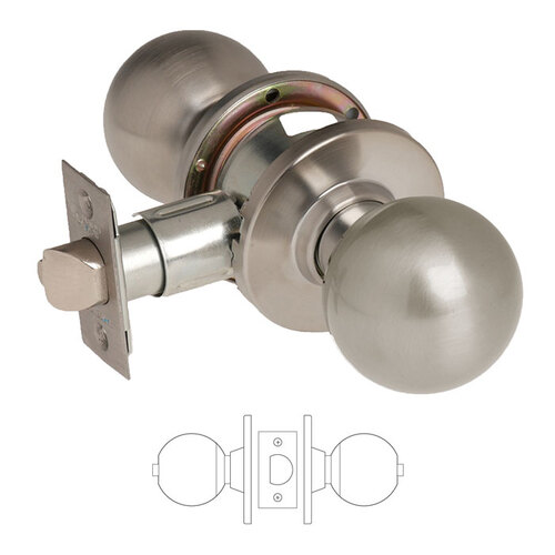 6500 Series U65 Privacy/Bathroom Knob Lockset Satin Chrome