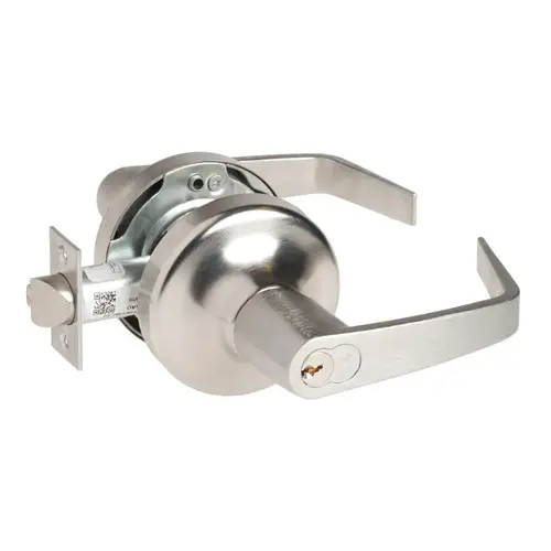 Storeroom Augusta Lever Grade 1 Cylindrical Lock with 1210 Temporary Core, 694 Latch, and 497-114 Strike US26D (626) Satin Chrome Finish