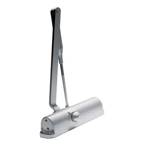 Size 4 Surface Mount Door Closer with Friction Hold Open for PA, REG, and TJ up to 4" Reveal Aluminum Finish