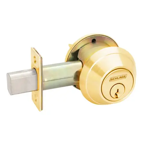 B663P Classroom Deadbolt, Bright Polished Brass