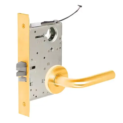 ML20906 Mortise Electrified Lever Lockset x REX Bright Polished Brass