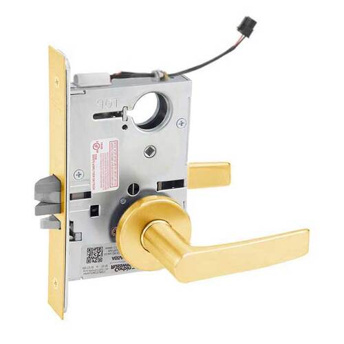 ML20914 Mortise Electrified Lever Lockset Bright Polished Brass