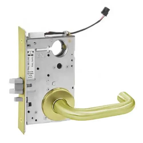 ML20914 Mortise Electrified Lever Lockset x REX Satin Brass