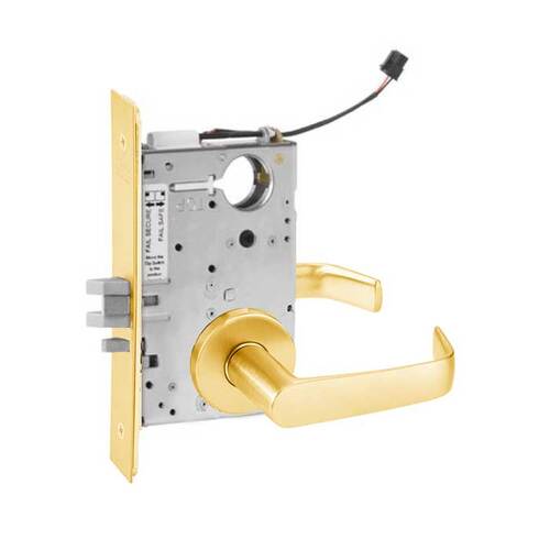 ML20914 Mortise Electrified Lever Lockset Bright Polished Brass