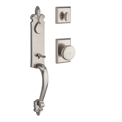 Cottonwood Handleset with Rustic Knob White Bronze