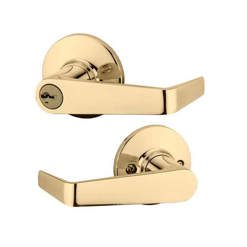 Kingston Keyed Vestibule Lever Bright Polished Brass