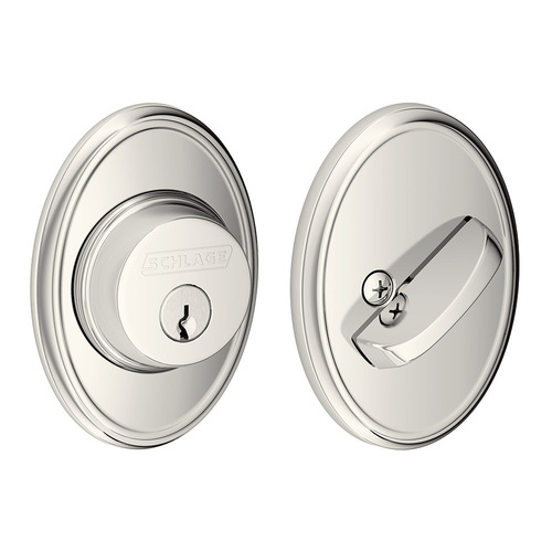 B60 Deadbolt with Wakefield Trim, Bright Polished Nickel