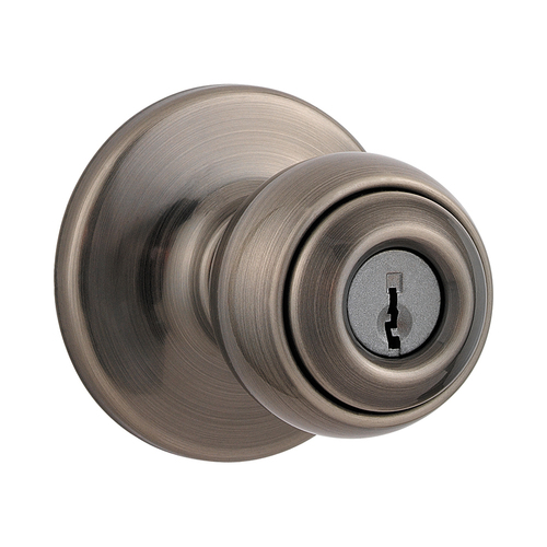 Polo Keyed Entry Knob Satin Nickel Blackened