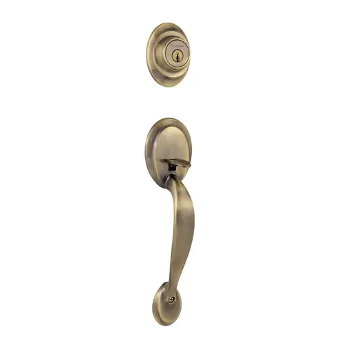 Dakota Exterior Single Cylinder Handleset Trim Satin Brass Blackened