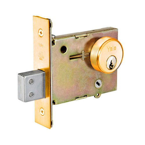 350 Series Mortise Deadlock, Bright Polished Brass