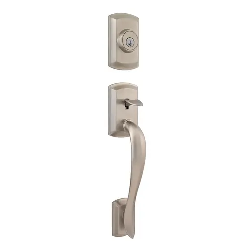 Avalon Exterior Single Cylinder Handleset Trim Satin Nickel