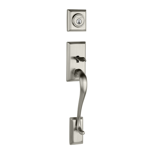 Hawthorne Exterior Single Cylinder Handleset Trim Satin Nickel