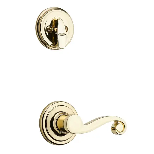 Lido Lever Interior Single Cylinder Handleset Trim Bright Polished Brass