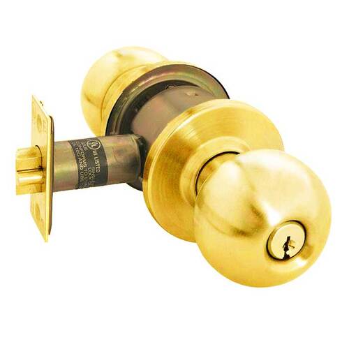RK Series Cylindrical Knob Lock Bright Polished Brass