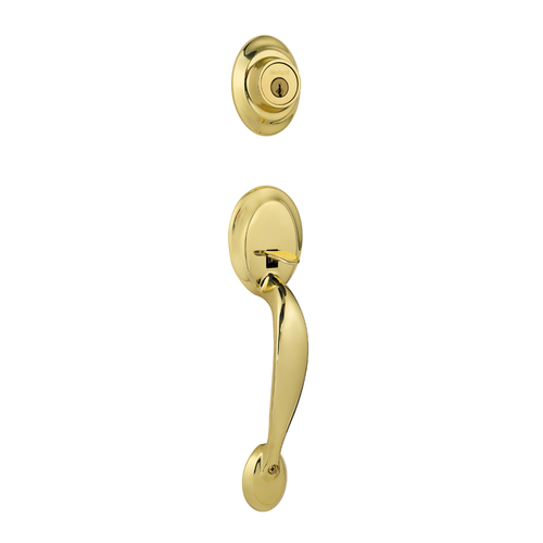 Dakota Exterior Single Cylinder Handleset Trim Bright Polished Brass