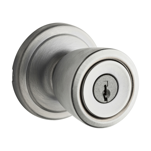 Abbey Keyed Entry Knob Satin Chrome