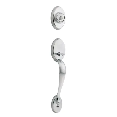 Chelsea Exterior Single Cylinder Handleset Trim Satin Chrome