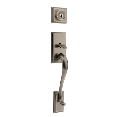 Hawthorne Exterior Double Cylinder Handleset Trim Satin Nickel Blackened