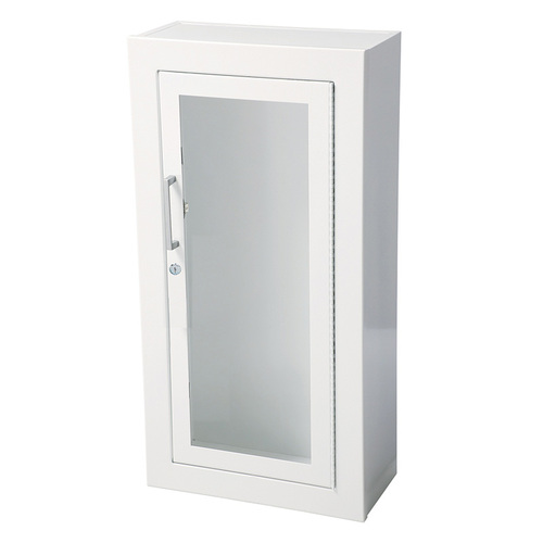 Ambassador Steel Surface Mounted Non Fire-Rated Extinguisher Cabinet - Full Glass with SAF-T-LOK and Pull