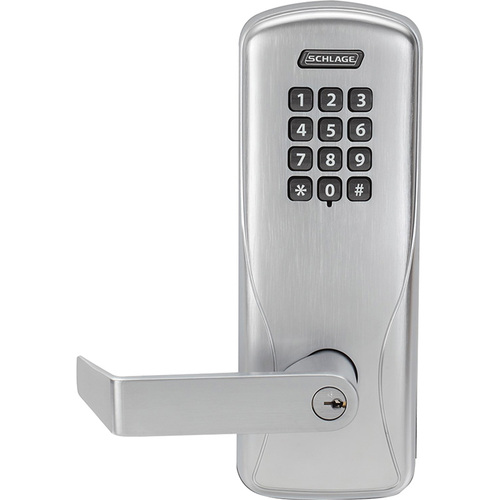 CO-200 Standalone Electronic Cylindrical Lock Satin Chrome