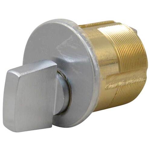 Mortise Turn Knob Cylinder Satin Chrome