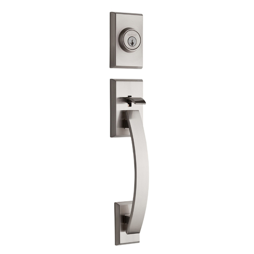 Tavaris Exterior Single Cylinder Handleset Trim Satin Nickel