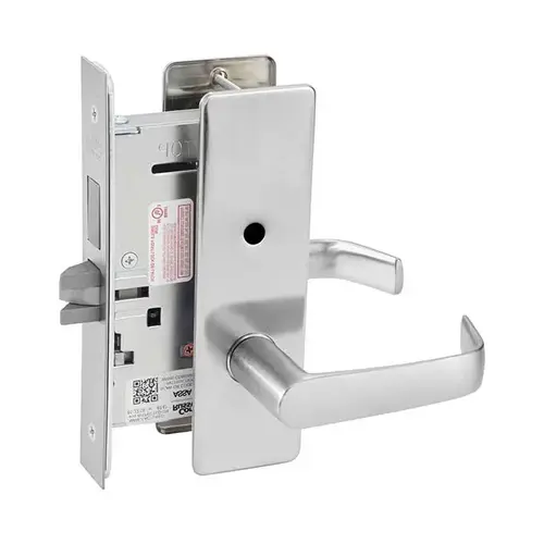 ML2020 Mortise Privacy Lever Lockset x Half Trim Satin Chrome