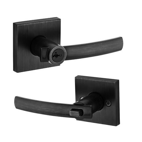 Sydney Keyed Entry Lever Iron Black