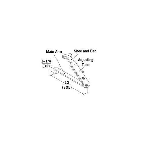 8900, 8600 Series Closer Hold Open Arm, Aluminum Painted