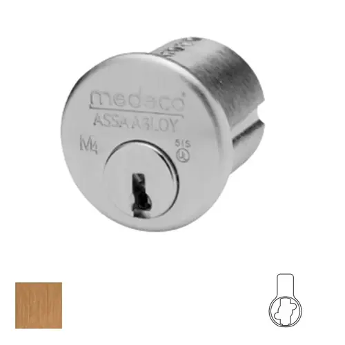 1-1/8" Mortise Cylinder, Biaxial, Sub-Assembled Satin Bronze