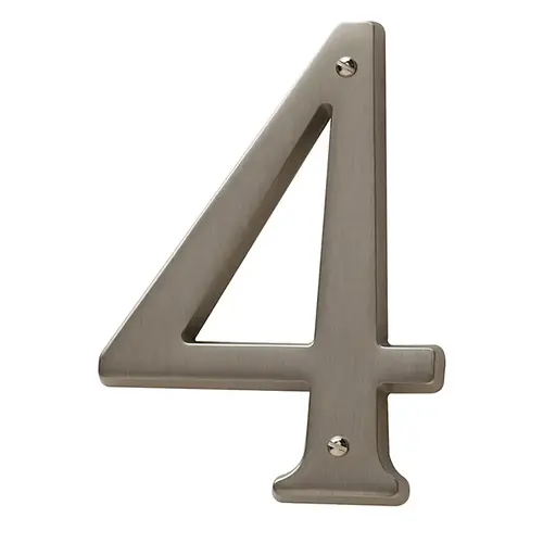 House Number 4 Satin Nickel