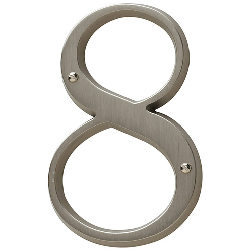 House Number 8 Satin Nickel