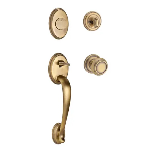 Columbus Handleset with Traditional Knob Matte Brass & Black