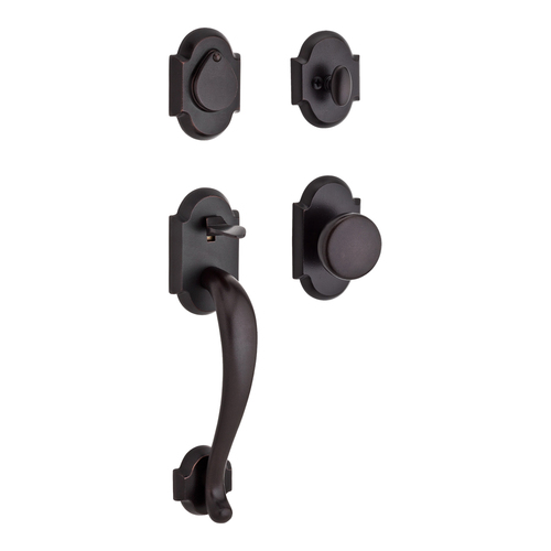 Adirondack Handleset with Rustic Knob Dark Bronze