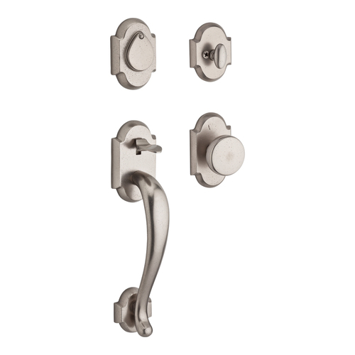 Adirondack Handleset with Rustic Knob White Bronze