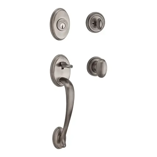 Columbus Handleset with Ellipse Knob Matte Antique Nickel