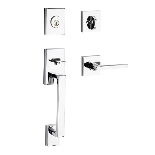 La Jolla Handleset with Square Lever Polished Chrome