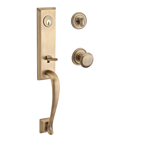 Del Mar Handleset with Round Knob Matte Brass & Black