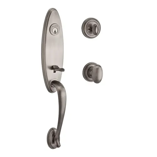 Chesapeake Handleset with Ellipse Knob Matte Antique Nickel