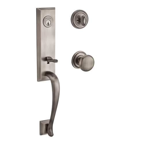 Del Mar Handleset with Round Knob Matte Antique Nickel